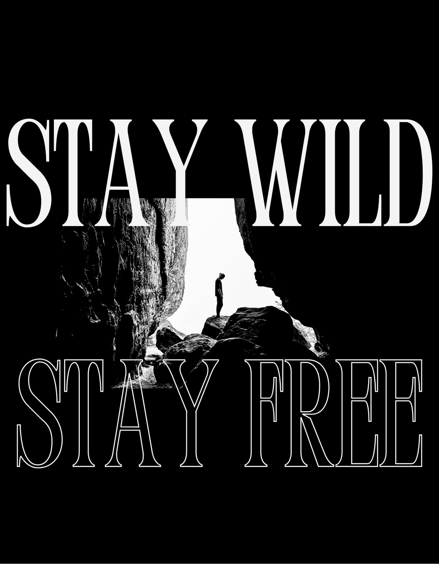 STAY WILD STAY FREE Oversize Printed T-Shirt